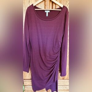 Leith Rouched Dress Long Sleeve Large